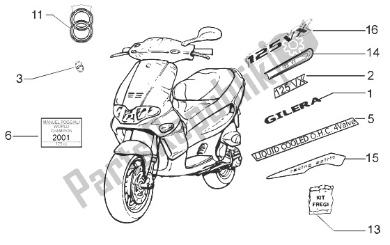 Todas las partes para Emblemas de Gilera Runner 125 VX 4T 1998