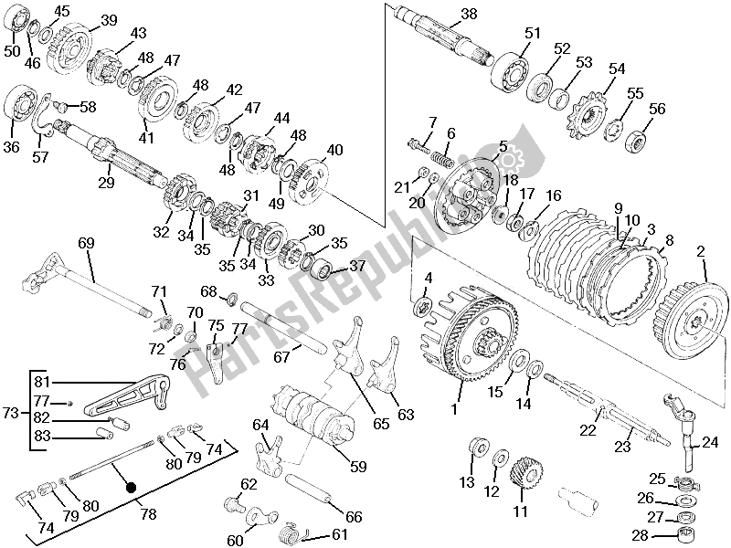 Toutes les pièces pour le Composants De Boîte De Vitesses du Gilera SC 125 2006