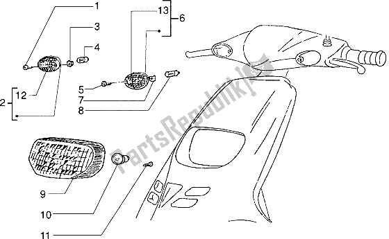 Tutte le parti per il Faro del Gilera Storm 50 1998