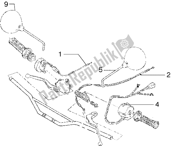 All parts for the Transmissions-switch-driving Mirror of the Gilera GSM M Y 50 1998