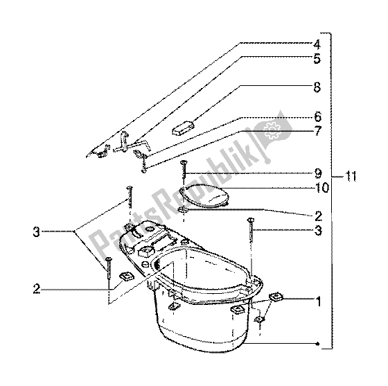 Toutes les pièces pour le Casque du Gilera Runner 180 FXR 2T 1998