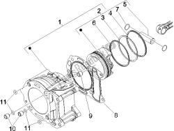 Cylinder-piston-wrist pin unit