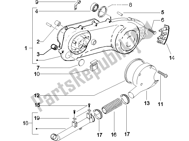 Toutes les pièces pour le Couvercle De Carter - Refroidissement Du Carter du Gilera Runner 50 SP SC 2006