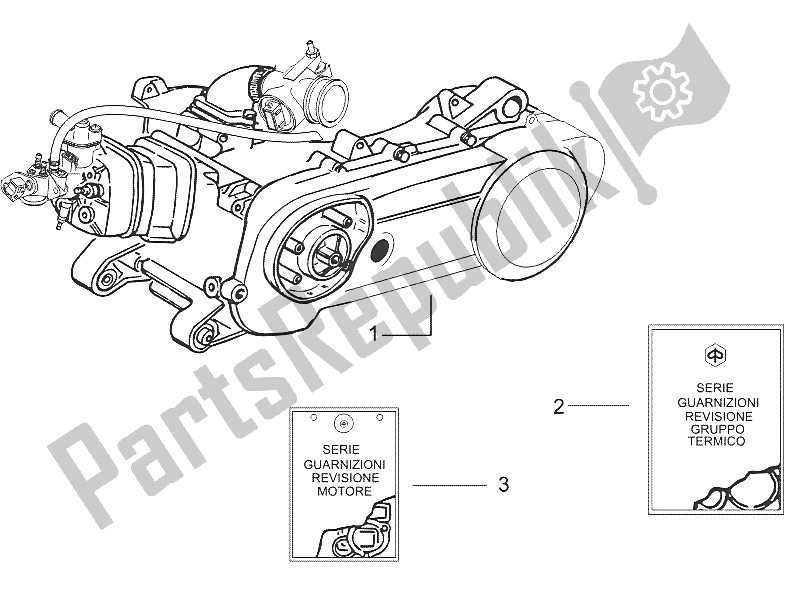 Tutte le parti per il Motore, Assemblaggio del Gilera Runner 50 Pure JET 2005