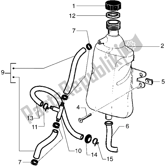 All parts for the Expansion Tank of the Gilera Runner VX 125 1998