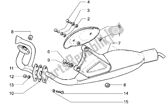 All parts for the Silencer of the Gilera Runner 50 1998