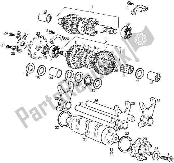 Todas las partes para Eje De Accionamiento de Gilera RCR 50 1998