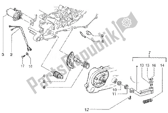 Toutes les pièces pour le Levier De Démarrage Du Démarreur du Gilera Runner 50 SP 1998