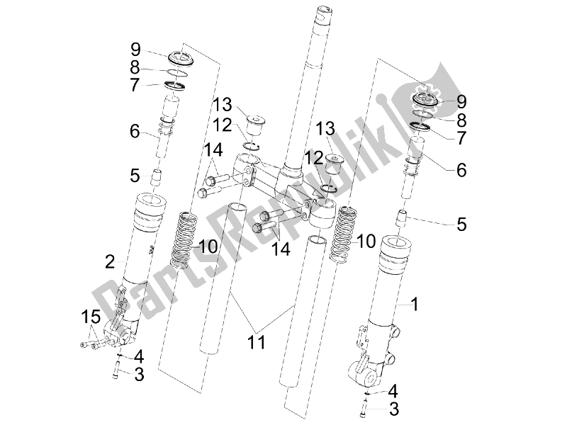 Toutes les pièces pour le Composants De La Fourche (kayaba) du Gilera Runner 200 VXR 4T E3 2006