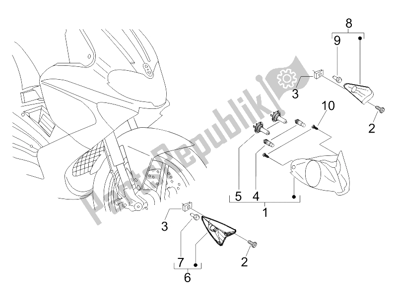 Todas las partes para Faros Delanteros - Luces Intermitentes de Gilera Runner 200 VXR 4T Race E3 UK 2006