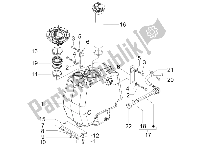 Toutes les pièces pour le Réservoir D'essence du Gilera Runner 200 VXR 4T E3 2006