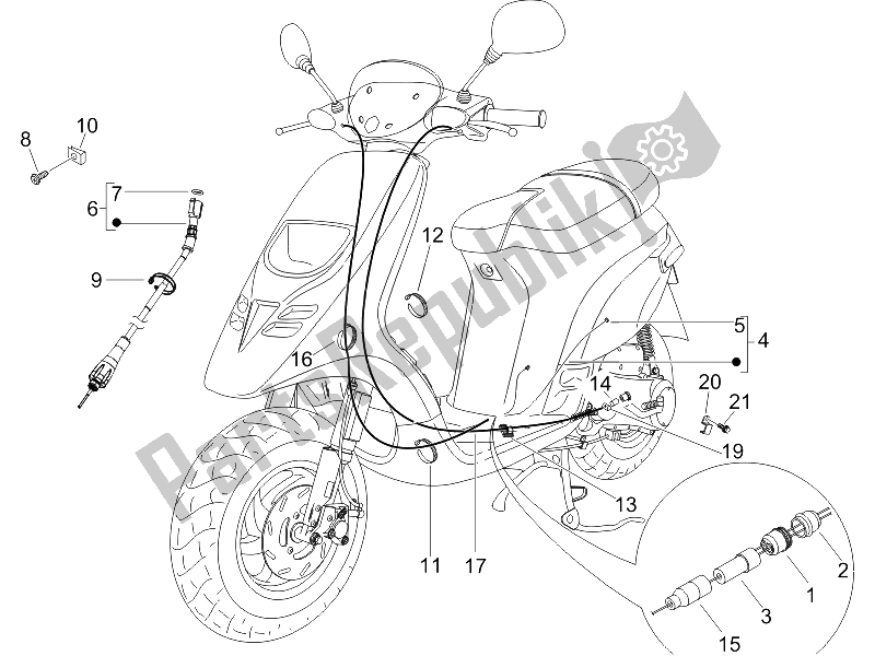 All parts for the Transmissions of the Gilera Storm 50 2007