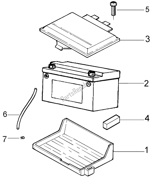 All parts for the Battery of the Gilera Runner 50 Purejet 1998