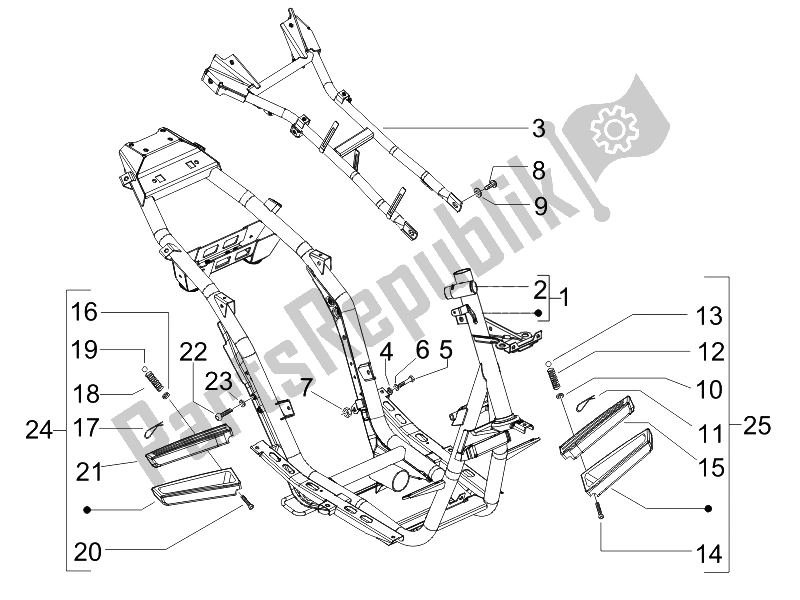 All parts for the Frame/bodywork of the Gilera Runner 50 SP 2010
