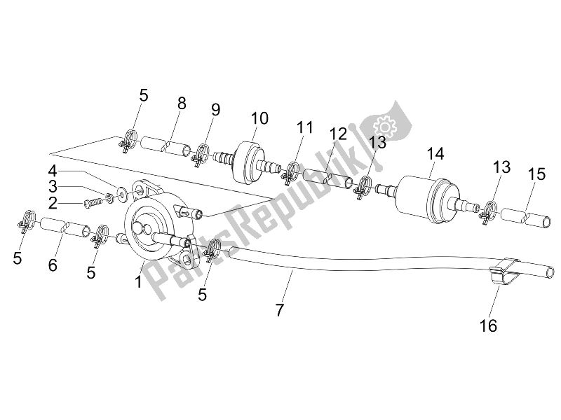 Todas as partes de Sistema De Abastecimento do Gilera Runner 125 VX 4T SC 2006