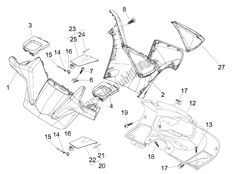 Toutes les pièces pour le Couvertures De Guidon du Gilera Nexus 125 E3 2007