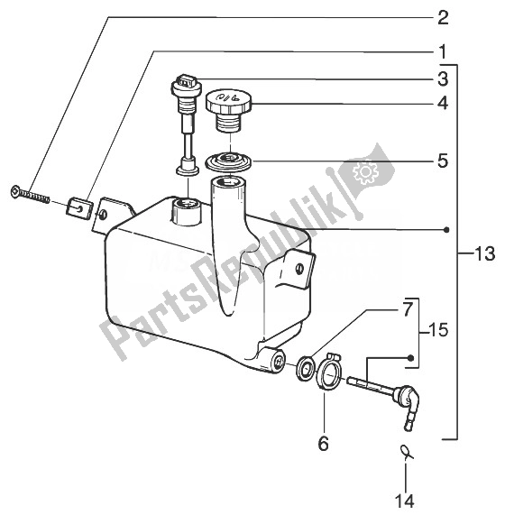 Todas las partes para Tanque De Mezcla De Aceite de Gilera Runner 50 Pure JET 1998