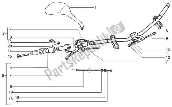 All parts for the Handlebars Component Parts of the Gilera Runner 200 VXR 4T 1998