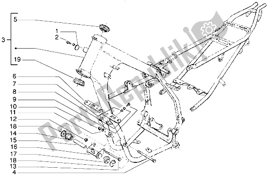 All parts for the Frame of the Gilera Zulu 50 1998