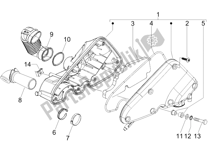 All parts for the Air Filter of the Gilera Runner 50 Pure JET SC UK 2005