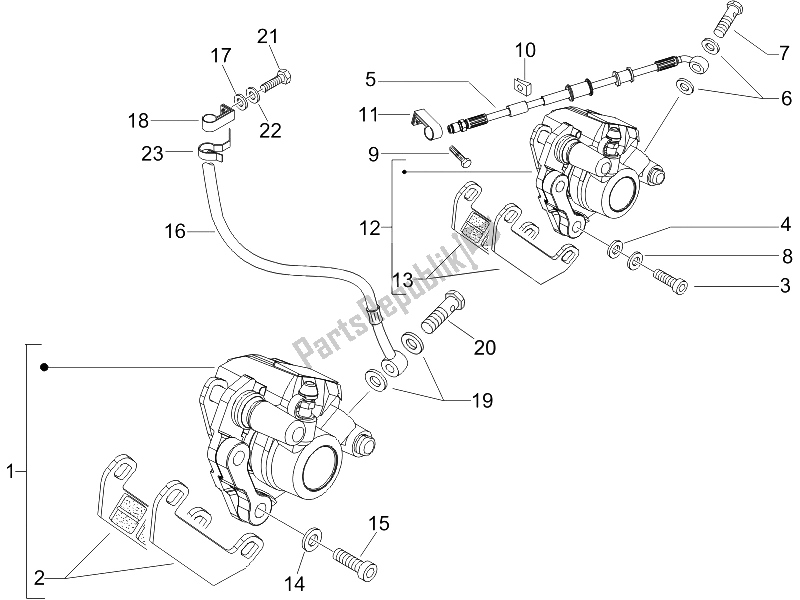 All parts for the Brakes Pipes - Calipers of the Gilera DNA 50 2006