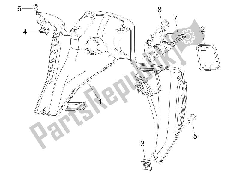 All parts for the Front Glove-box - Knee-guard Panel of the Gilera Nexus 500 E3 2006