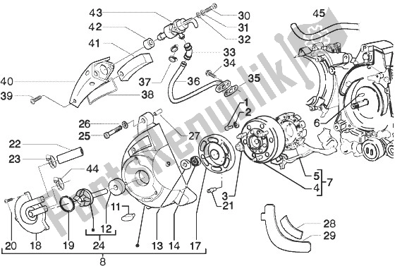 Toutes les pièces pour le Volant Magnétique - Boîte à Air Secondaire du Gilera Runner 200 VXR 4T 1998