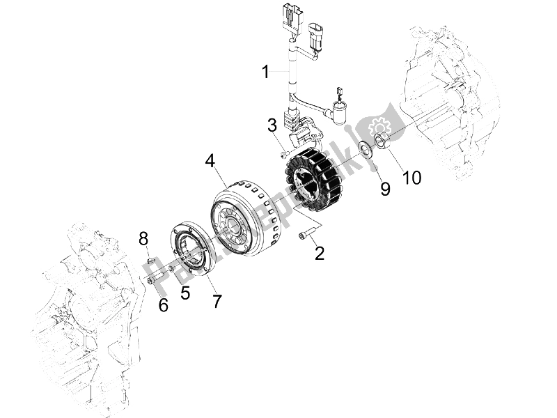 Tutte le parti per il Volano Magneto del Gilera Nexus 125 IE E3 2009