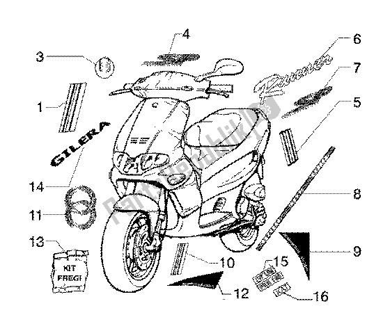 Tutte le parti per il K. Trimmings (produzione Sportiva Di Veicoli) del Gilera Runner 125 FX 2T 1998