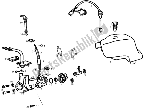 Todas las partes para Bomba De Aceite de Gilera RCR 50 1998