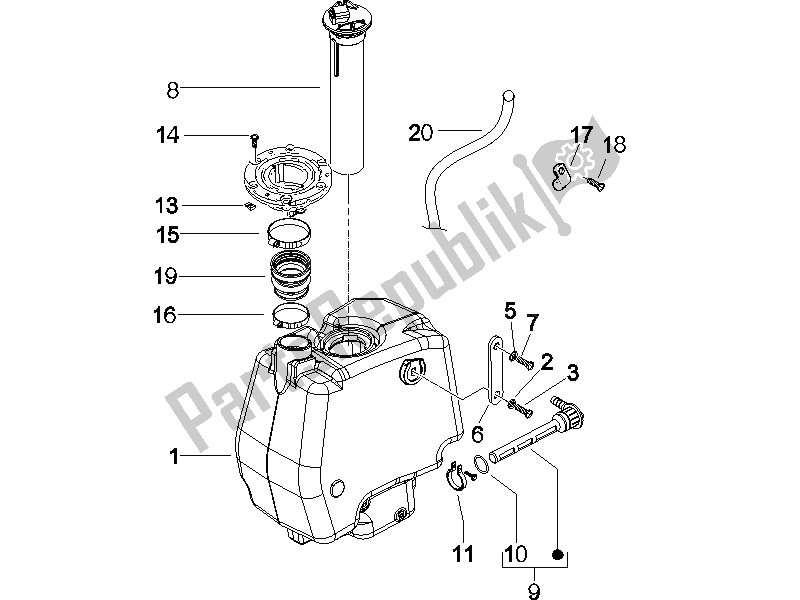 Tutte le parti per il Serbatoio Di Carburante del Gilera Runner 50 SP SC 2006