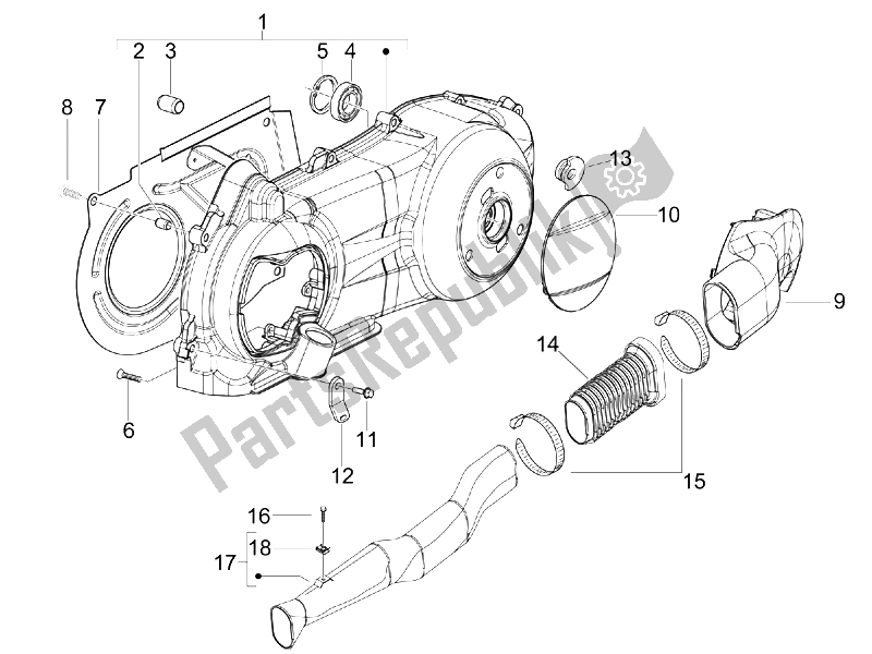 Toutes les pièces pour le Couvercle De Carter - Refroidissement Du Carter du Gilera Runner 125 VX 4T Race E3 UK 2006