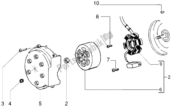 All parts for the Flywheel Magneto of the Gilera DNA M Y 50 1998