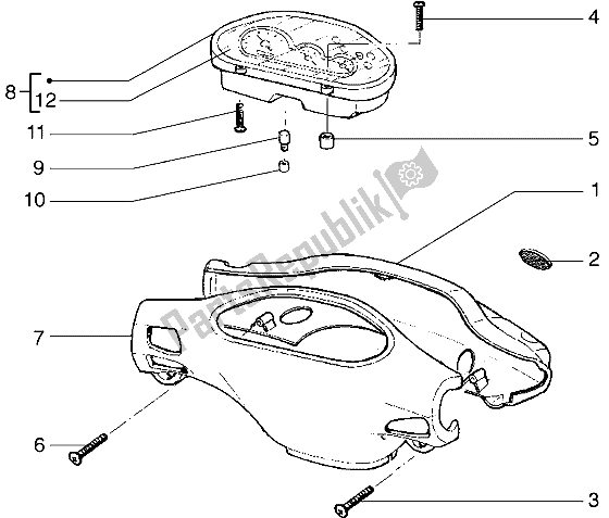 All parts for the Speedometers Kms. - Handlebar Covers of the Gilera Runner VX 125 1998