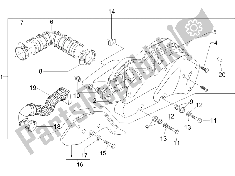 Toutes les pièces pour le Filtre à Air du Gilera Runner 200 VXR 4T Race UK 2006