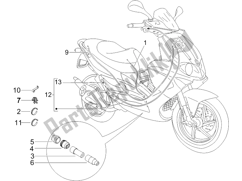 Alle onderdelen voor de Transmissies van de Gilera Runner 50 Pure JET SC 2006