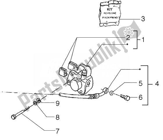 All parts for the Caliper of the Gilera Stalker 50 1998
