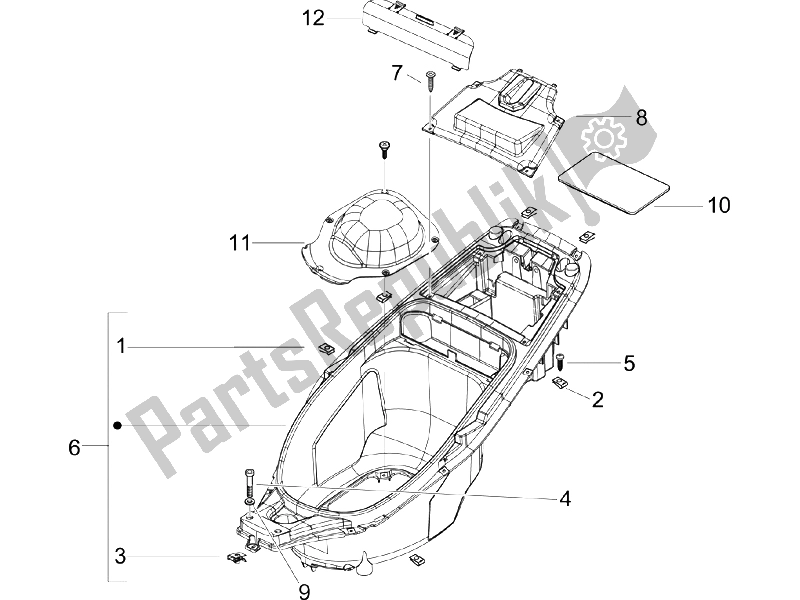 All parts for the Helmet Huosing - Undersaddle of the Gilera Runner 200 VXR 4T Race UK 2006