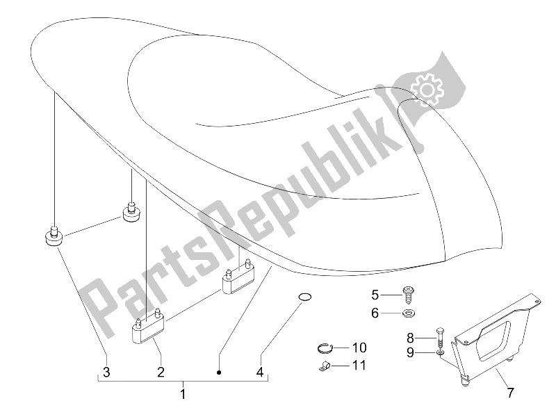 All parts for the Saddle/seats of the Gilera Runner 125 VX 4T E3 Serie Speciale 2007