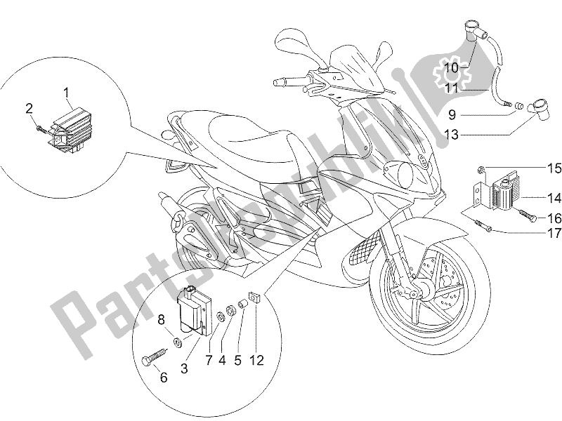 Toutes les pièces pour le Régulateurs De Tension - Unités De Commande électronique (ecu) - H. T. Bobine du Gilera Runner 50 Pure JET 2005