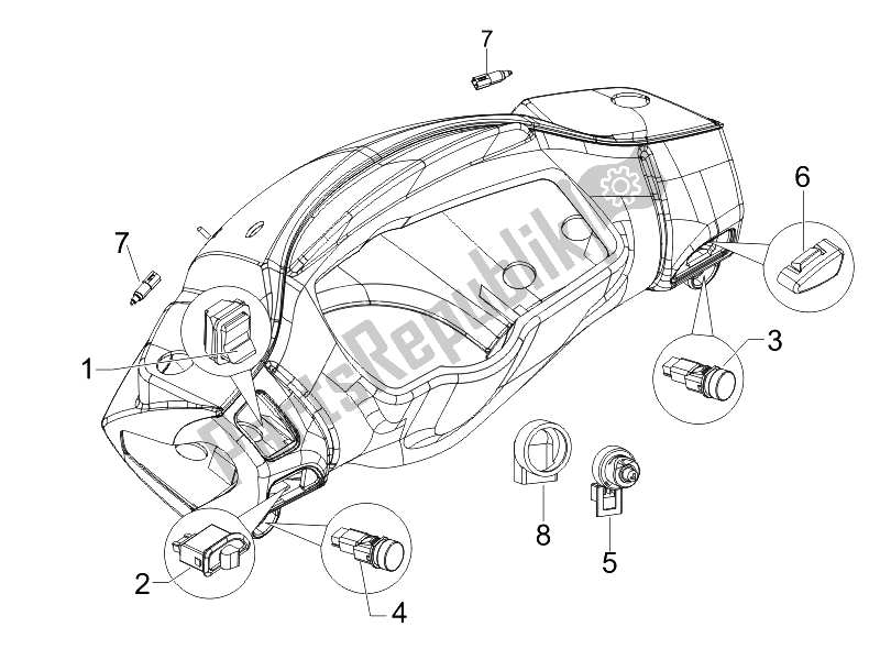 Toutes les pièces pour le Sélecteurs - Interrupteurs - Boutons du Gilera Runner 50 SP 2010