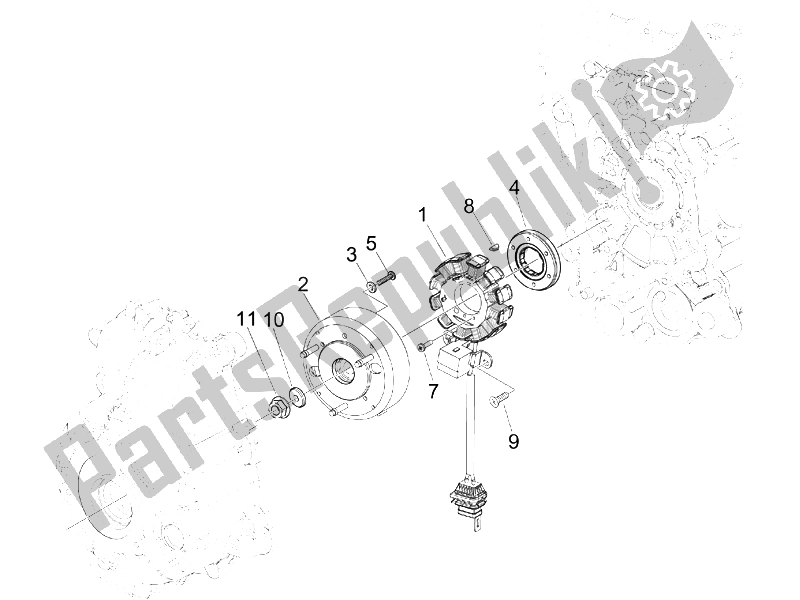 Todas as partes de Magneto Volante do Gilera Nexus 250 E3 2007