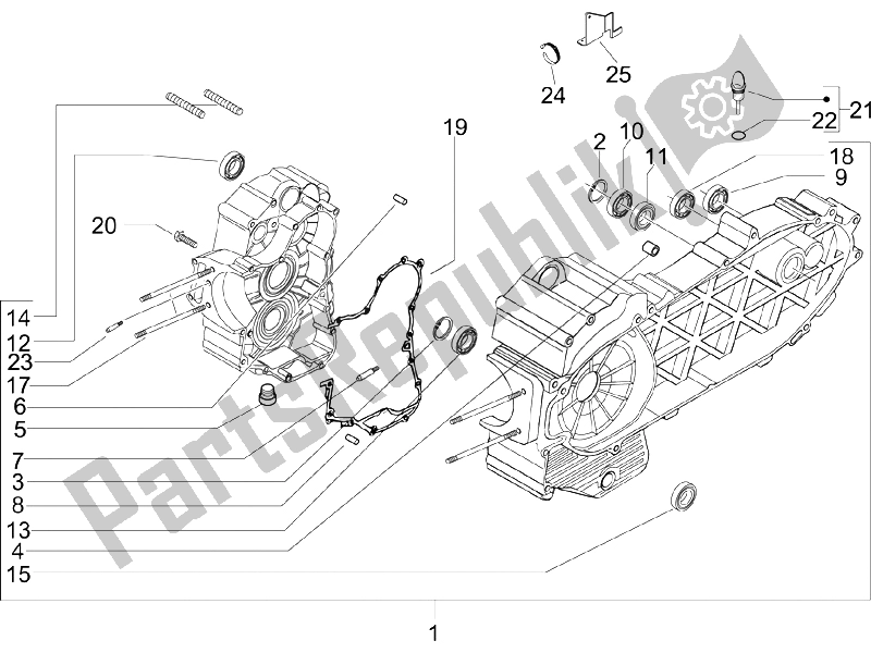 Todas las partes para Caja Del Cigüeñal de Gilera Nexus 500 SP E3 2006