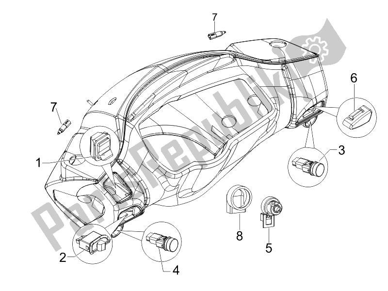 Toutes les pièces pour le Sélecteurs - Interrupteurs - Boutons du Gilera Runner 50 SP 2008