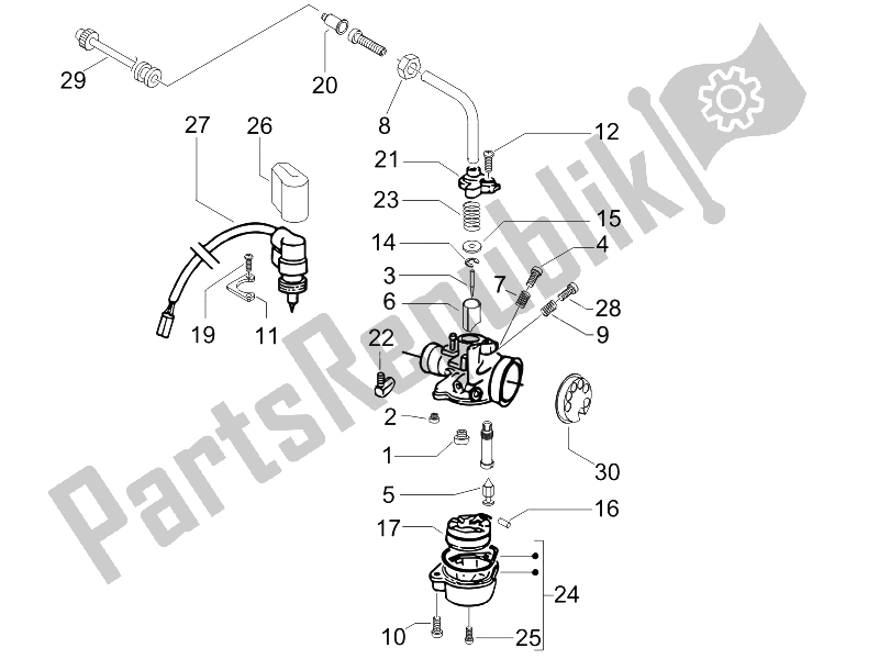 All parts for the Carburetor's Components of the Gilera Runner 50 SP SC 2006