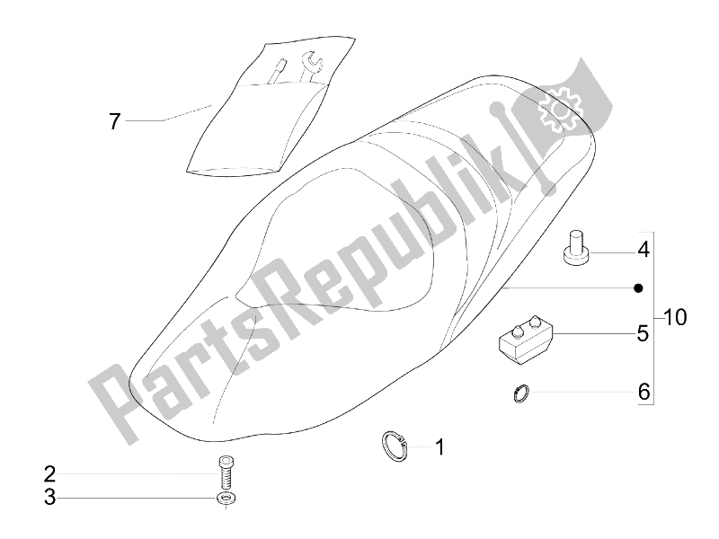 Toutes les pièces pour le Selle / Sièges du Gilera Nexus 250 SP E3 2006