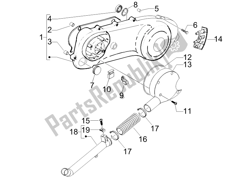 Todas las partes para Tapa Del Cárter - Enfriamiento Del Cárter de Gilera Runner 50 SP 2010