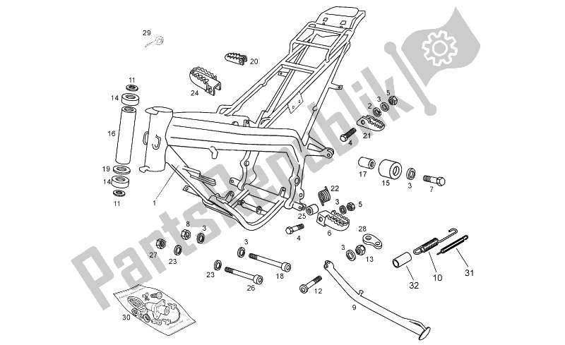 All parts for the Frame of the Gilera SMT 50 2011