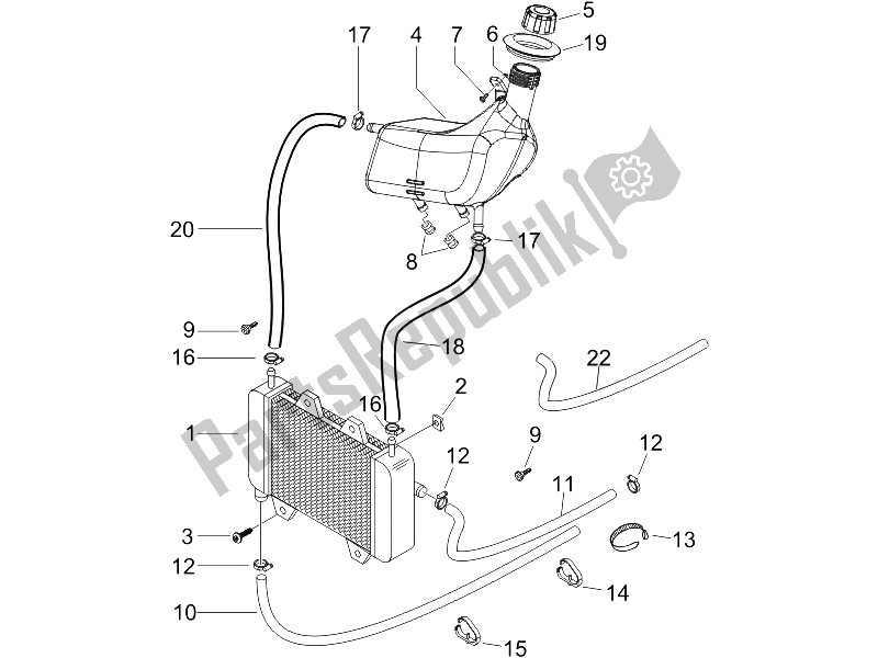 Toutes les pièces pour le Système De Refroidissement du Gilera Runner 50 Pure JET SC UK 2005