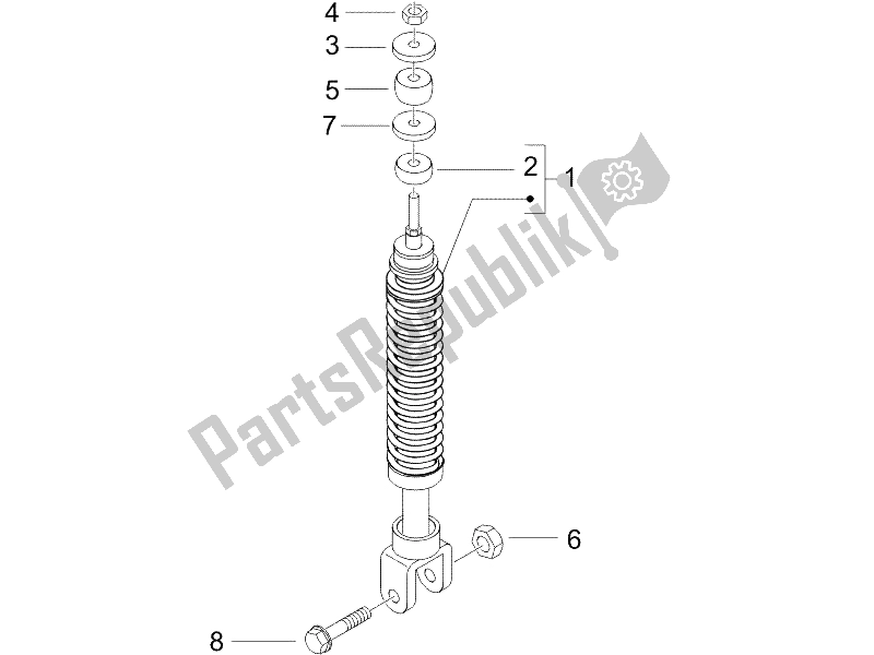 Toutes les pièces pour le Suspension Arrière - Amortisseur / S du Gilera Runner 50 Pure JET SC 2006